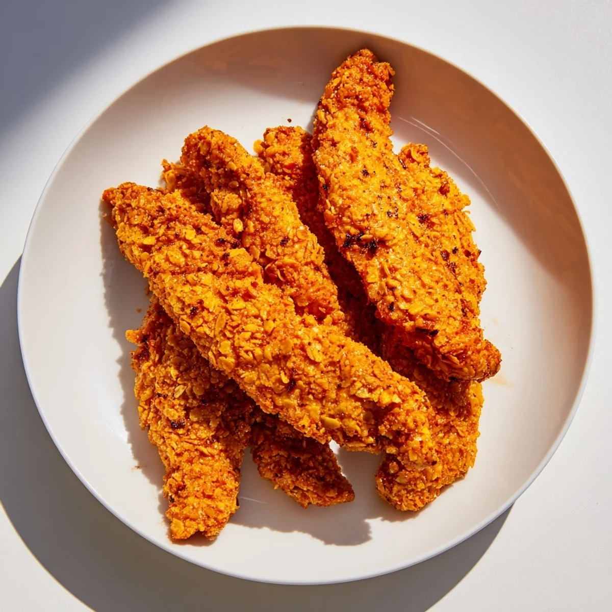 Deliciously crispy baked chicken tenders, ideal for dinner alongside your favorite dipping sauces, pictured beautifully.