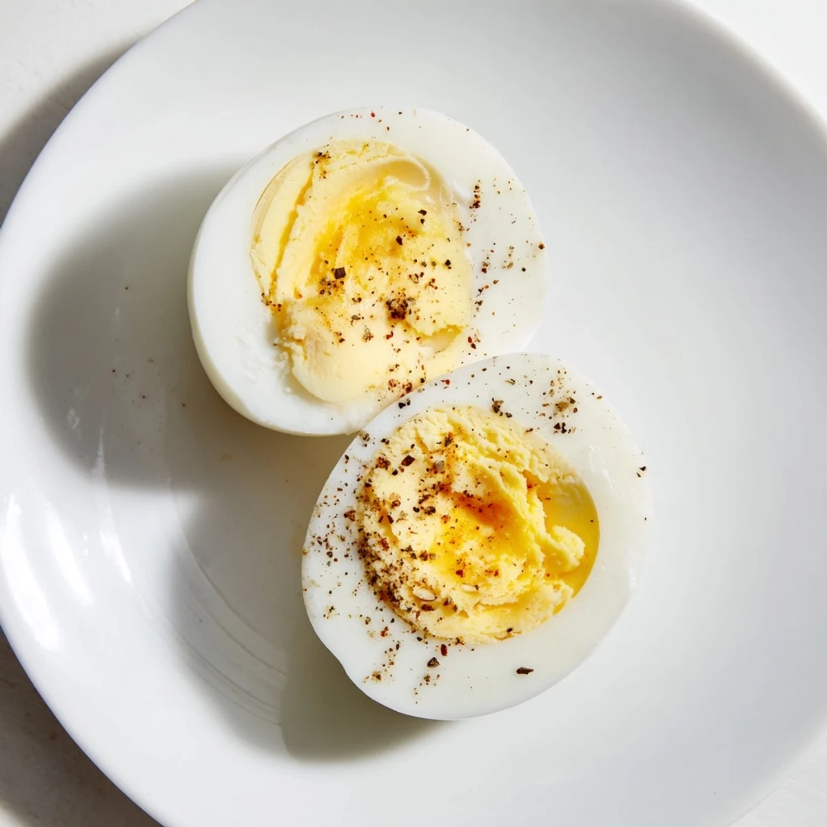 Perfect hard-boiled eggs with bright yellow yolks, ready to enjoy as a flavorful breakfast.