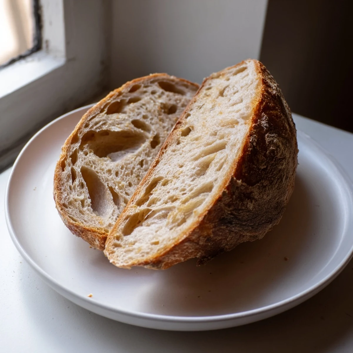 Golden-brown and crusty, this best easy no-knead bread loaf is perfect for dipping.