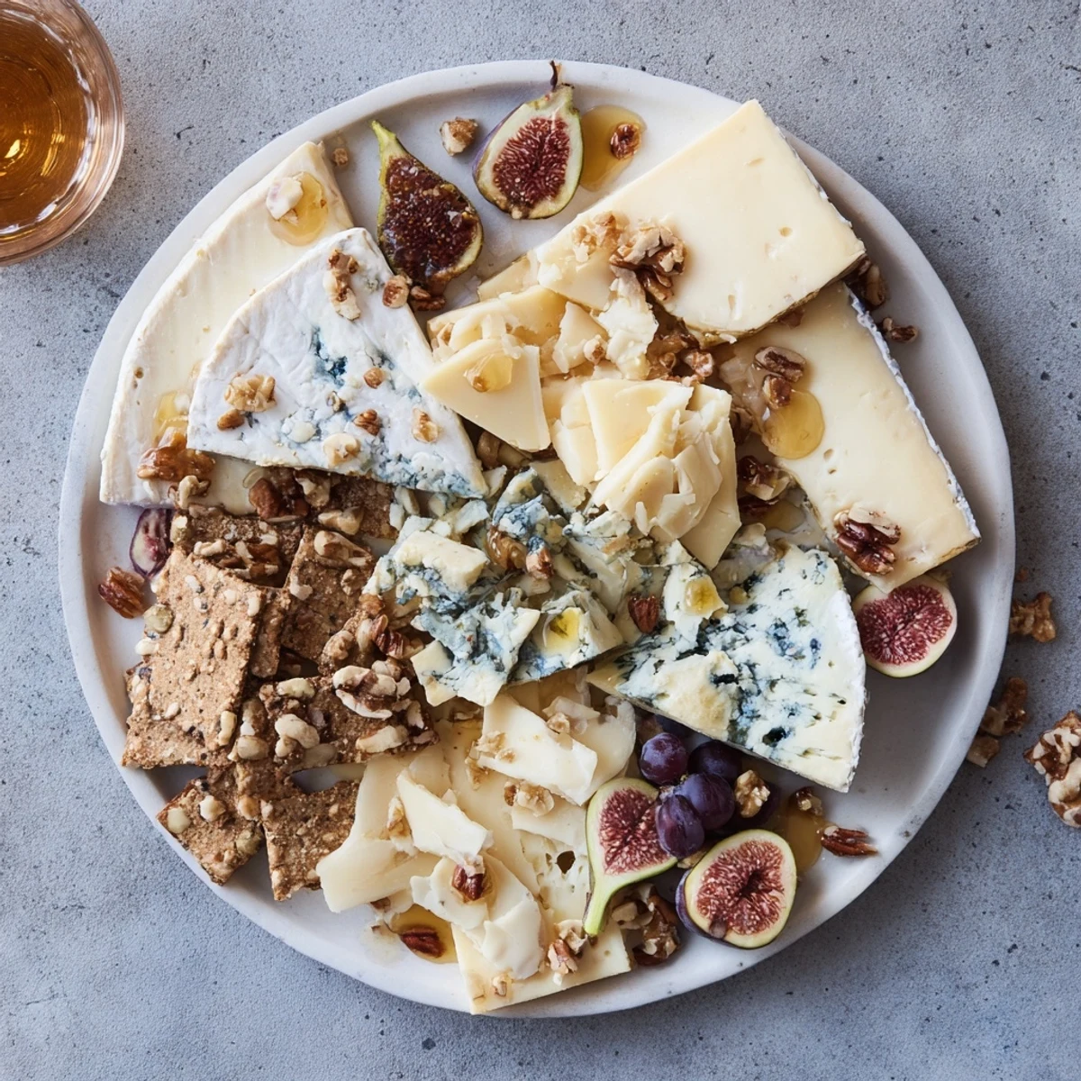 An elegant The Blue Ridge Mountains cheese platter, featuring blue cheeses mimicking mountain peaks.