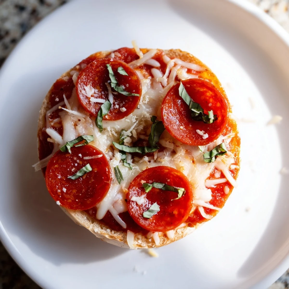 A close-up of golden-brown Mini Pepperoni Pizza Bagels ready to serve as a fast snack.