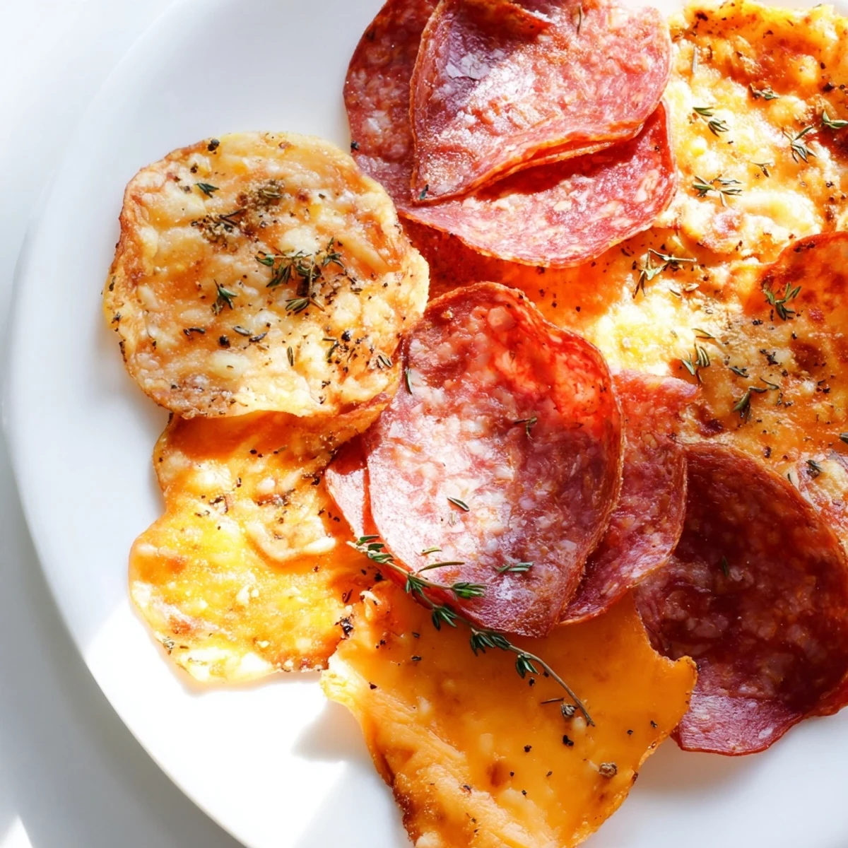 Crispy charcuterie chips, a platter piled high with golden, savory meat and cheese.