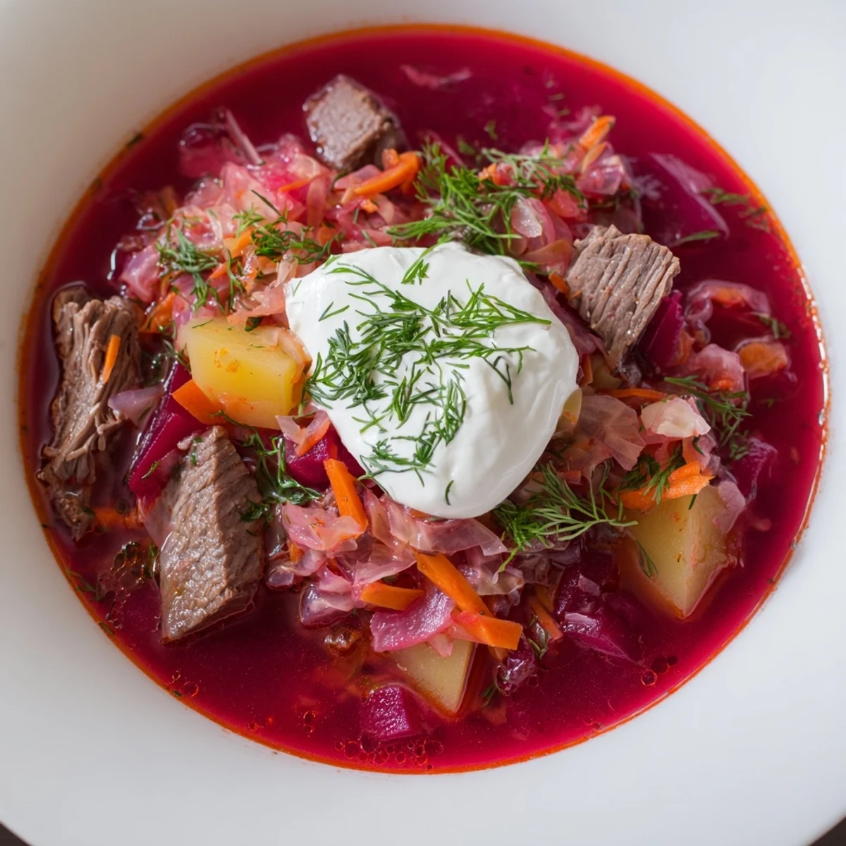 Ukrainian Borscht Beef Soup