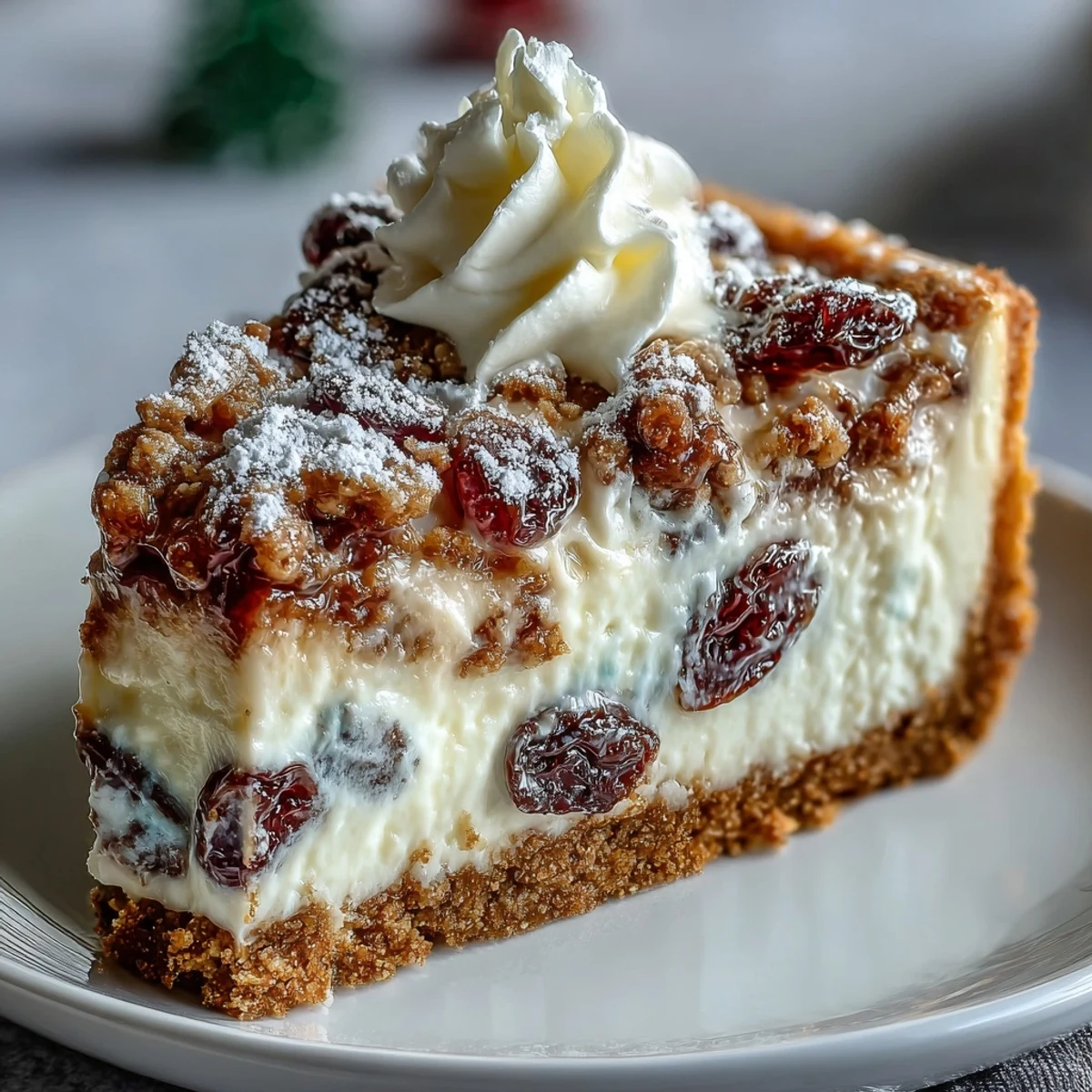 A rectangular Christmas Cheesecake Slab baked golden, garnished with soft whipped cream, perfect for holiday dessert tables.