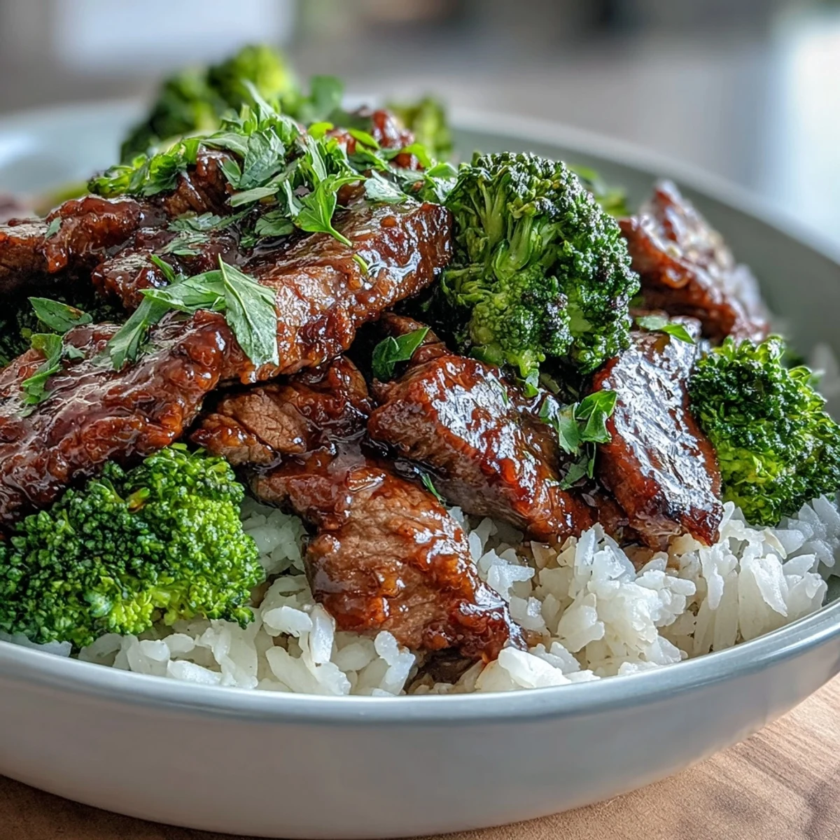 This Beef and Broccoli Bowl features saucy beef, crisp steamed broccoli, and jasmine rice, ideal for a quick, nutritious weeknight dinner.