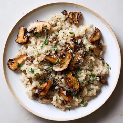 A steaming bowl of Stove-Top Creamy Risotto, featuring rich Parmesan, perfect for dinner tonight.