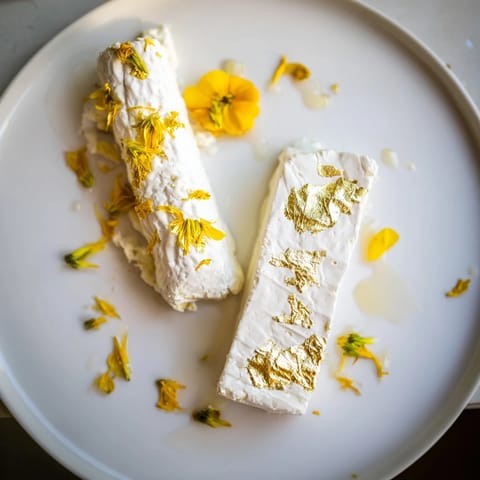 This elegant The Gilded Lily cheese board features creamy cheeses and edible flowers for a visual treat.