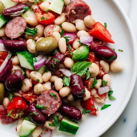 Mediterranean Bean Salami Salad