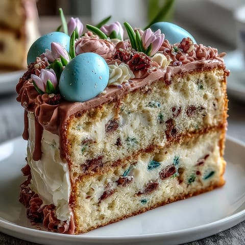 Elegant Spring Birthday Cake featuring layers of moist vanilla cake covered in pastel floral buttercream, perfect for joyful gatherings and special moments.