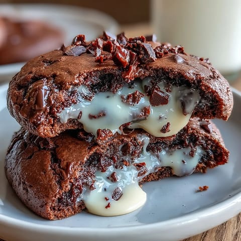 Shadow Milk Cookie-inspired dark chocolate vanilla cookies with rich, gooey centers and melted chocolate chunks.