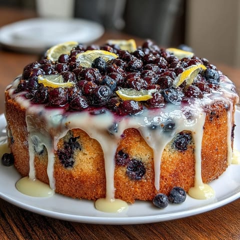Lemon Blueberry Spring Cake