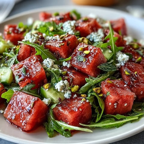 Watermelon Arugula Salad Vinaigrette