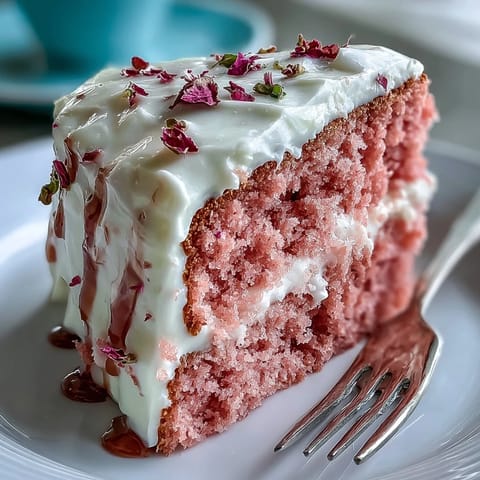 Beautiful rosé velvet cake with elegant gold drip, perfect for showers.