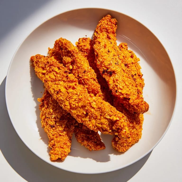 Deliciously crispy baked chicken tenders, ideal for dinner alongside your favorite dipping sauces, pictured beautifully.