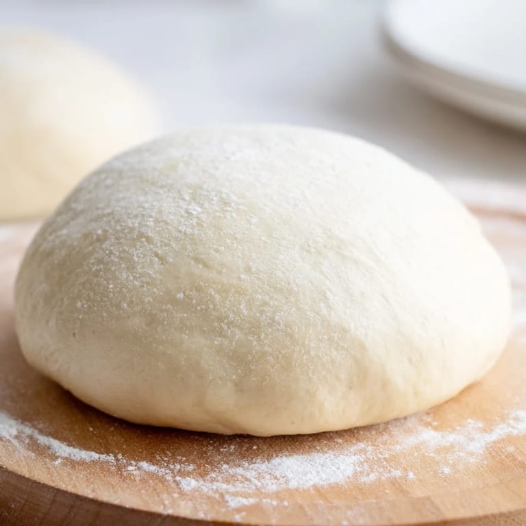 Warm, rustic Homemade Pizza Dough, kneaded to perfection and ready for baking at high heat.