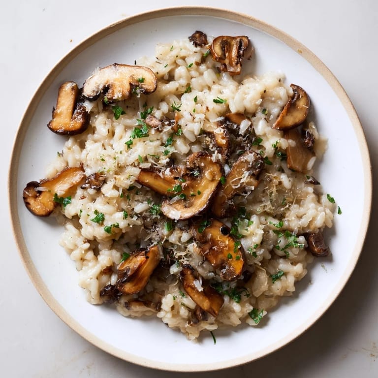 A steaming bowl of Stove-Top Creamy Risotto, featuring rich Parmesan, perfect for dinner tonight.