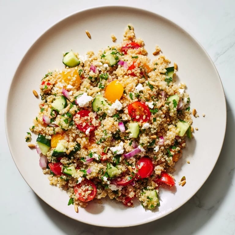 Fluffy grains and crisp veggies combine in this vibrant Make-Ahead Quinoa Salad, drizzled with zesty lemon.