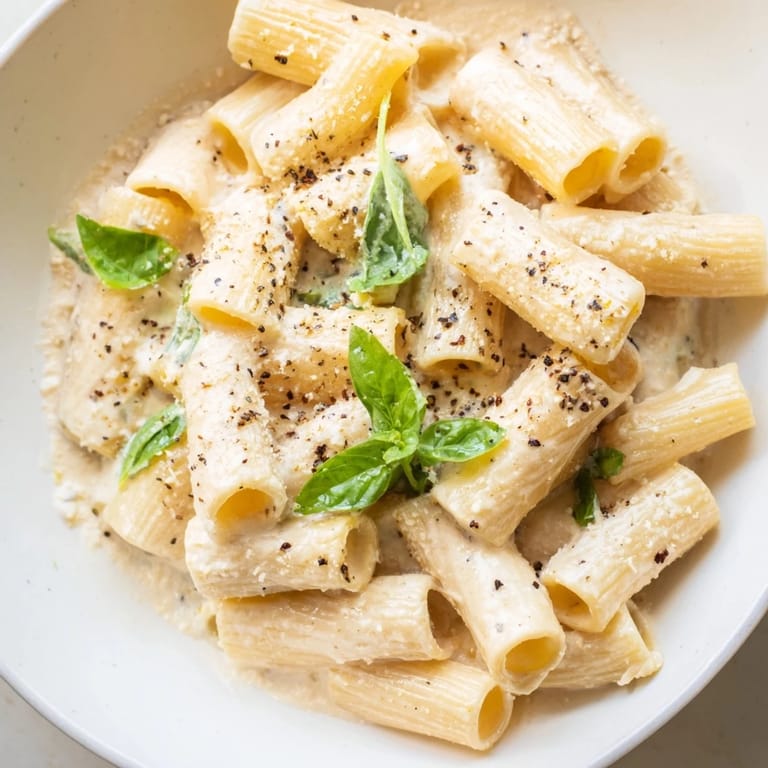 Homemade creamy cottage cheese pasta, a simple recipe, perfect for a quick and easy weeknight meal.