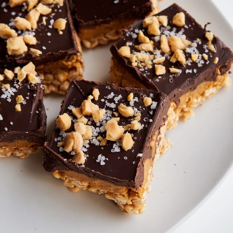 Homemade Peanut Butter Chocolate Rice Cakes, a simple, no-bake dessert ready in under an hour; sounds delicious!