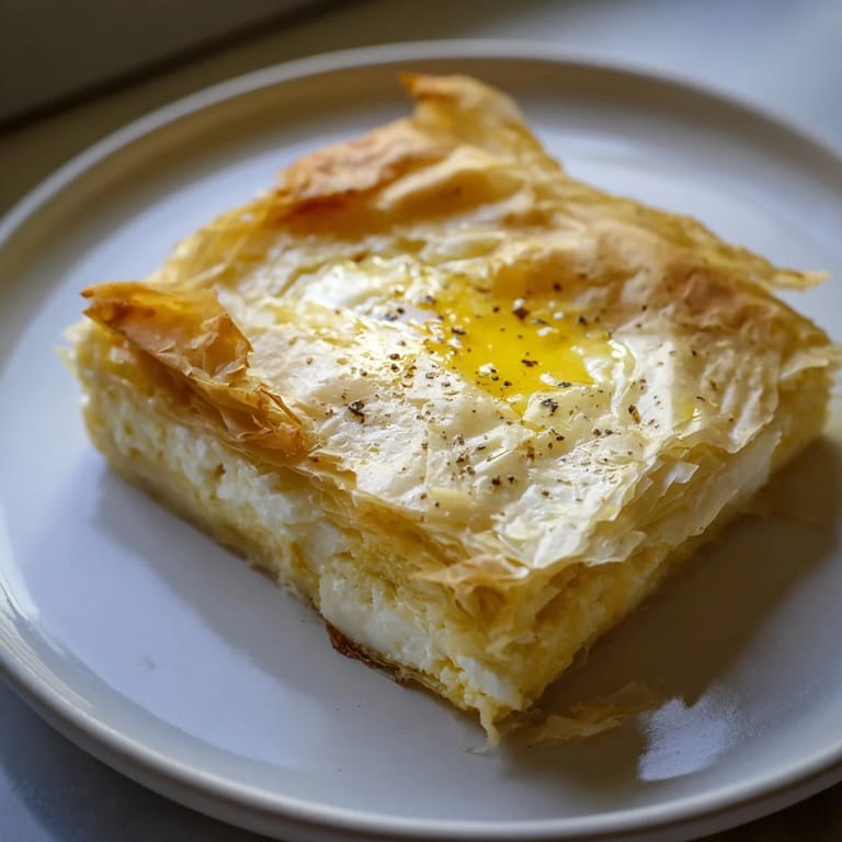 Warm, appetizing Bulgarian Banitsa, perfect for breakfast with a delightful combination of textures.