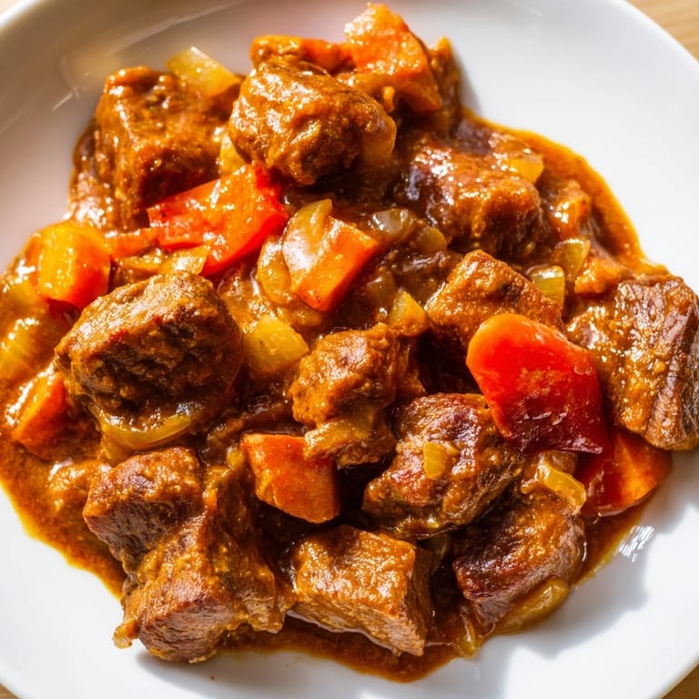 Homemade Hungarian Goulash Stew, a comfort food classic, perfect with crusty bread for a warm meal.