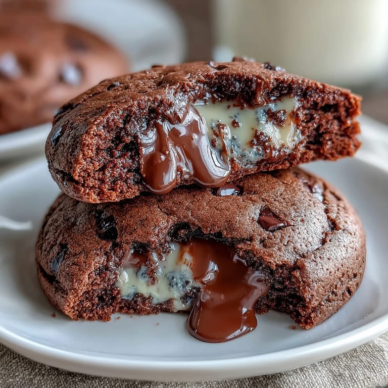 Decadent dark chocolate vanilla cookies inspired by Shadow Milk Cookie, featuring a chewy texture and vanilla milk swirl.