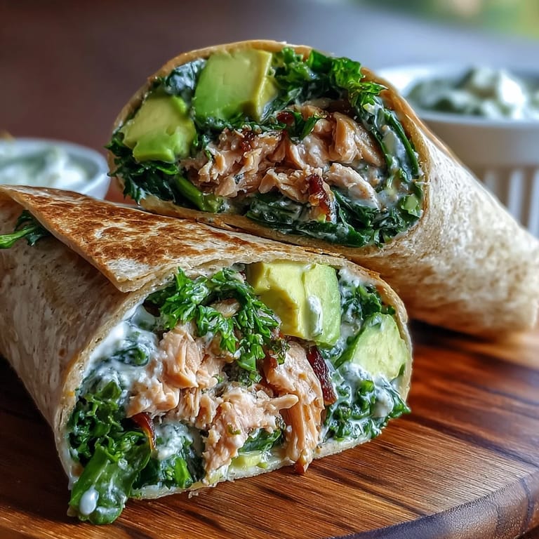 Creamy avocado blends with flaky tuna and spinach, rolled into easy wraps perfect for meal prep.