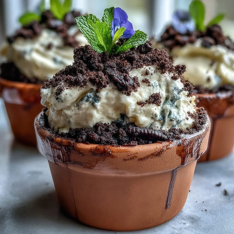 Sweet Mother's Day Flower Pot Brownies look like mini gardens, ready to enjoy.