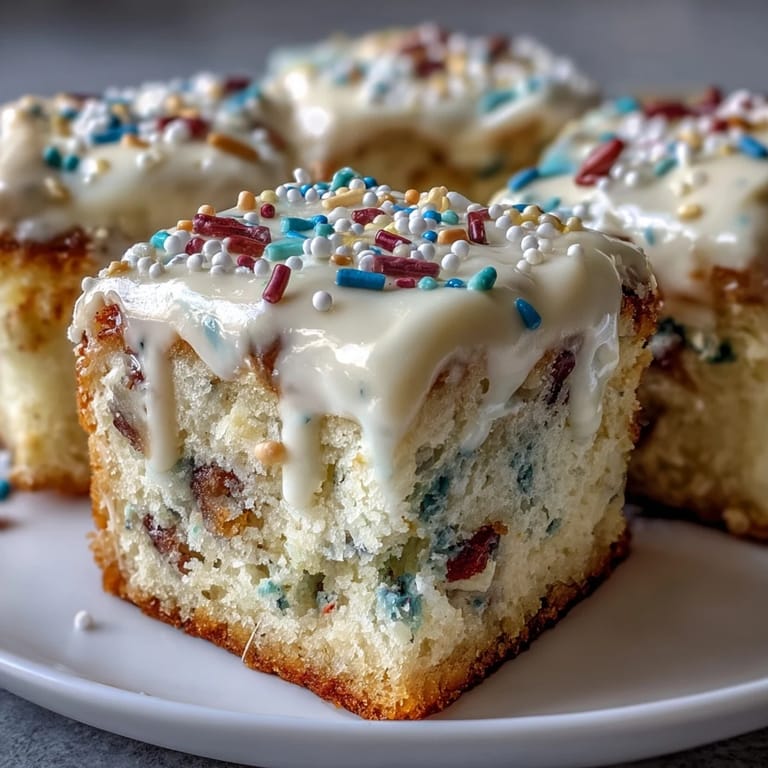 A delicious Funfetti Dip Cake, perfect for joyous celebrations, bursting with color.