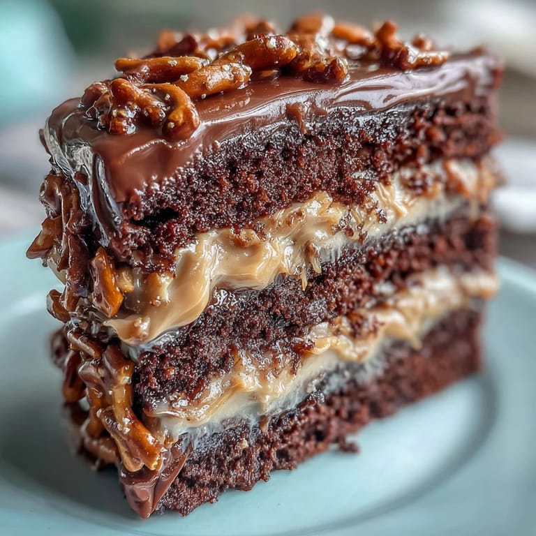 Celebrate Dad with this showstopping Chocolate Peanut Butter Pretzel Cake creation.