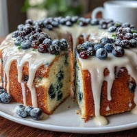 Vibrant lemon blueberry birthday cake with moist layers, fresh blueberries, and zesty lemon cream cheese frosting.