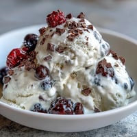Creamy TikTok Cottage Cheese Ice Cream, a healthy dessert with sweet vanilla swirls.